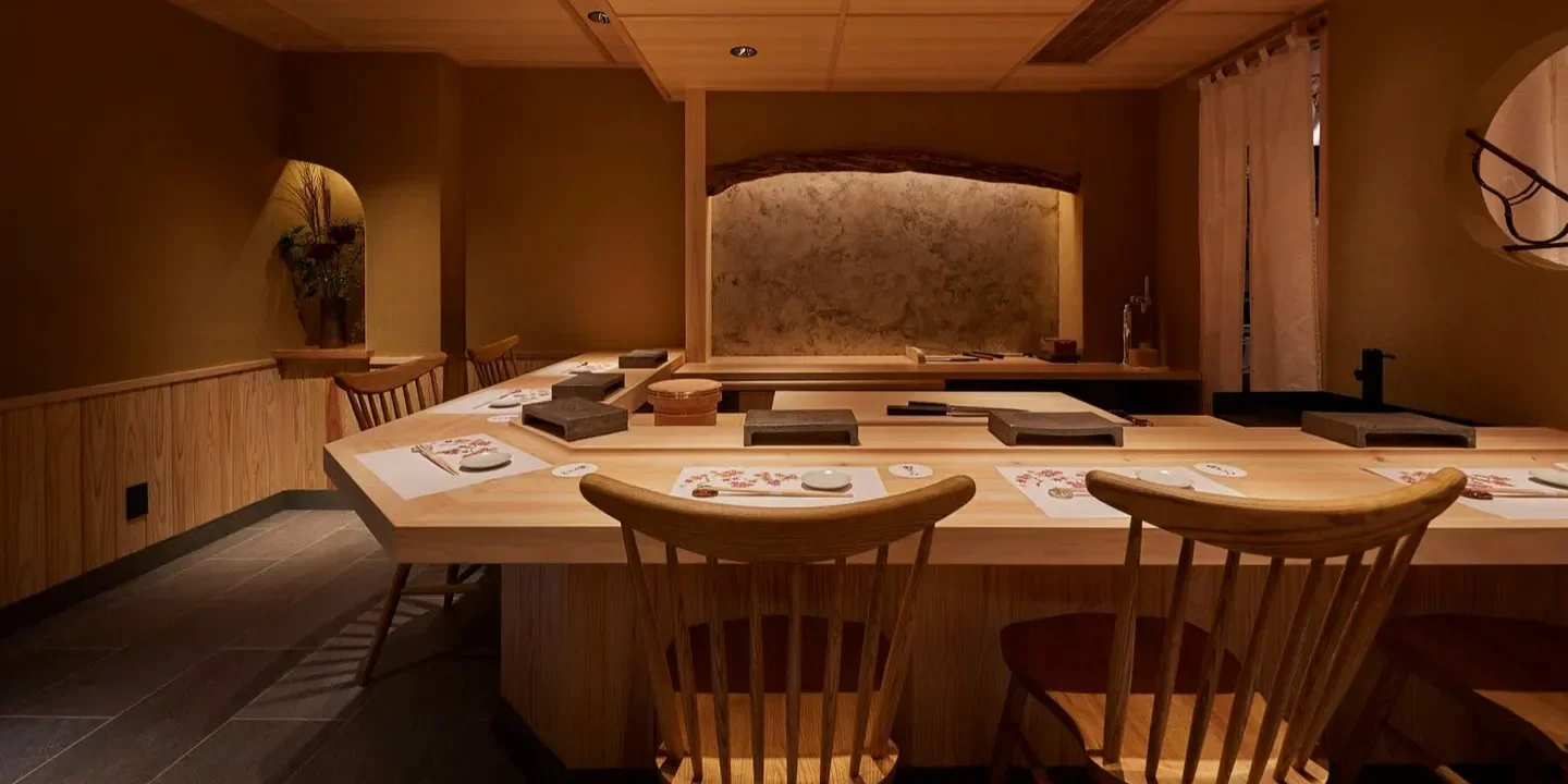 Cozy interior of Seizan restaurant in Tokyo, showcasing a minimalist dining experience.