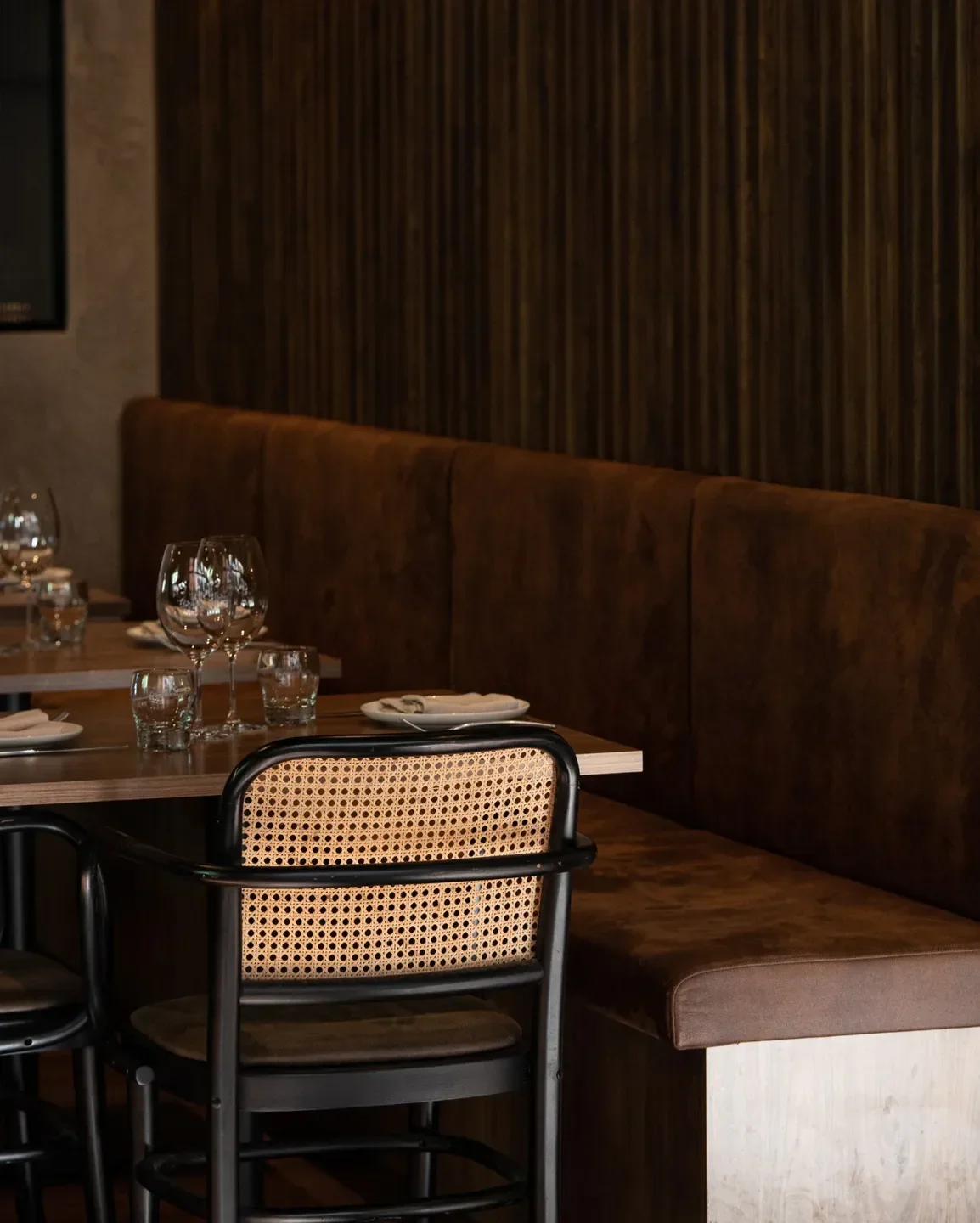 Interior of Social Eating House Bar in Gold Coast featuring stylish seating and table setting.