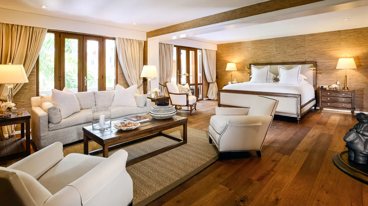 Luxury suite interior at Sofitel Legend Santa Clara Cartagena in San Diego, elegant design.