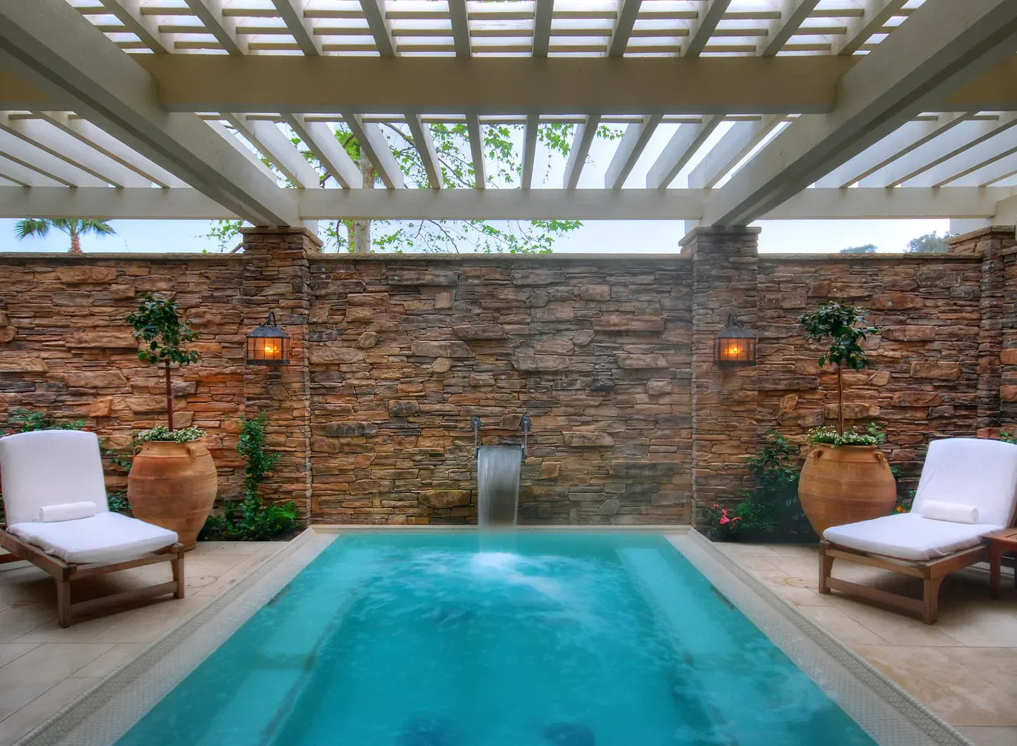 Serene spa pool at Spa Montage Laguna Beach, offering relaxation in Orange County