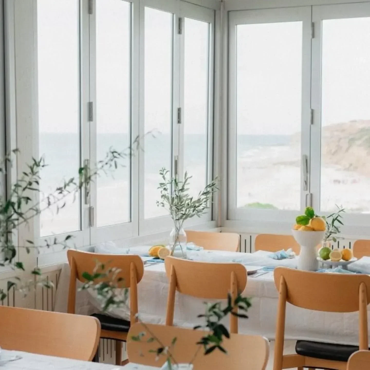 Dining room at Star of Greece in McLaren Vale and Fleurieu Coast with coastal views.