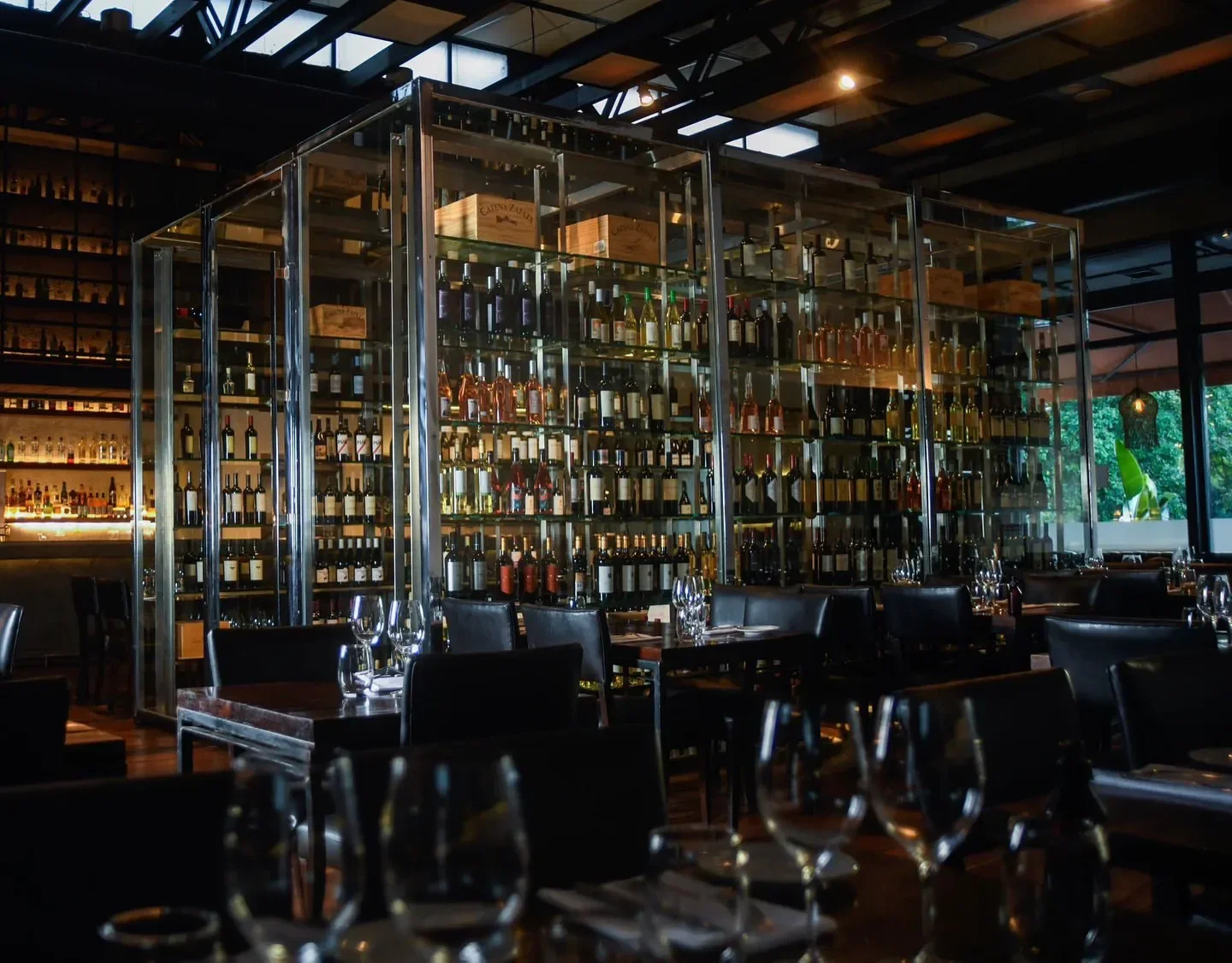 Sucre restaurant in Buenos Aires with impressive wine collection and elegant seating.