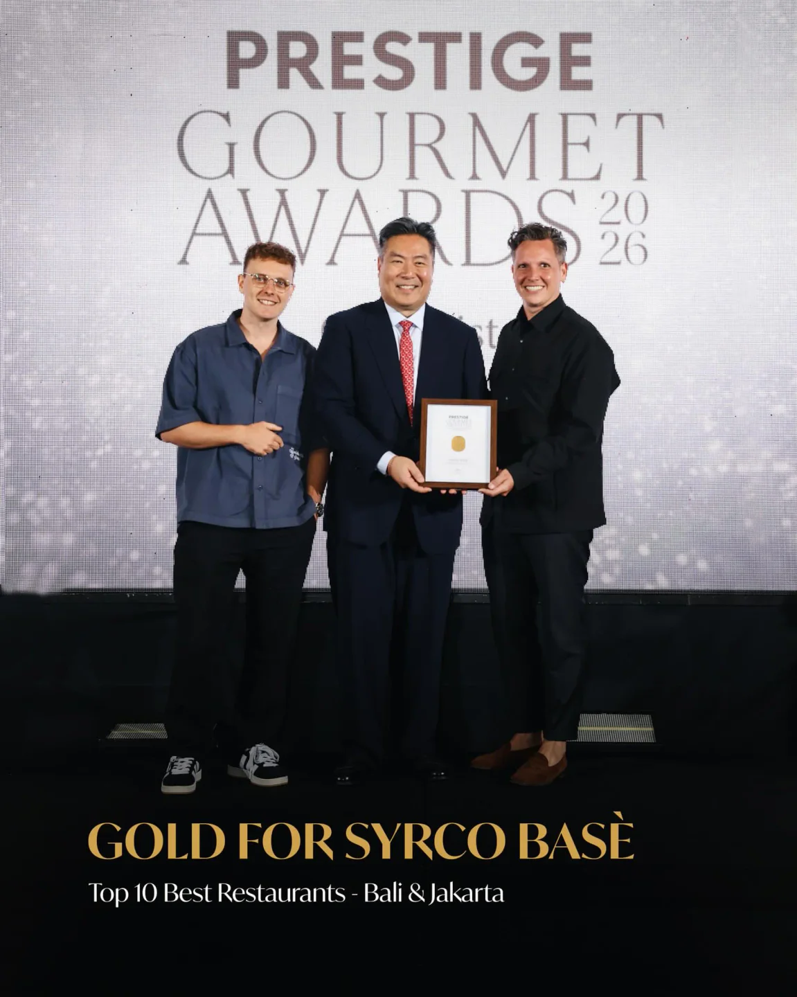 Syrco BASÈ team receives award at Prestige Gourmet Awards in Bali & Jakarta