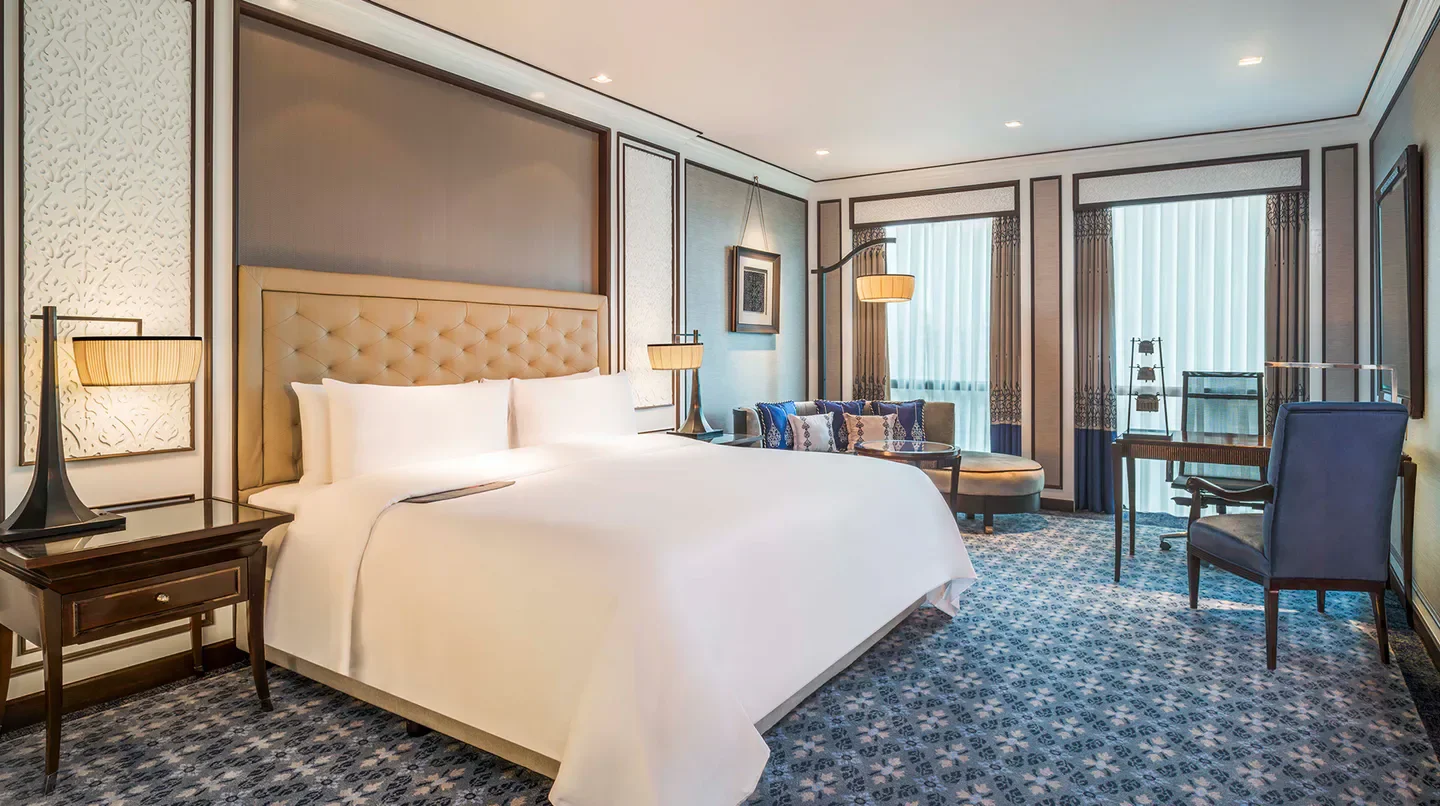 Luxury bedroom at The Athenee Hotel, A Luxury Collection Hotel in Bangkok, Thailand