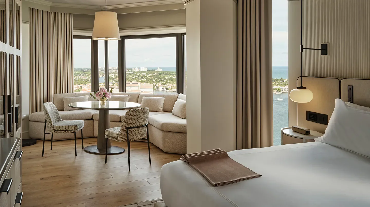 Luxury suite at The Boca Raton Tower in Palm Beach with stunning water views