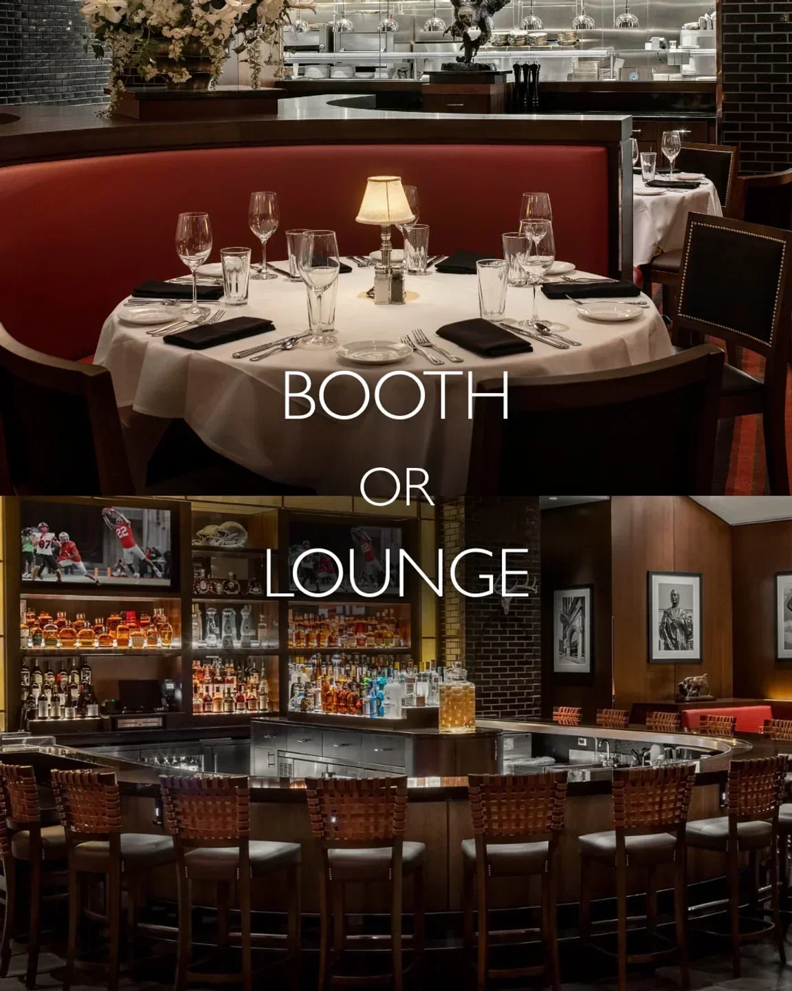 Interior of The Capital Grille - Kansas City: booth or lounge seating in Kansas City.