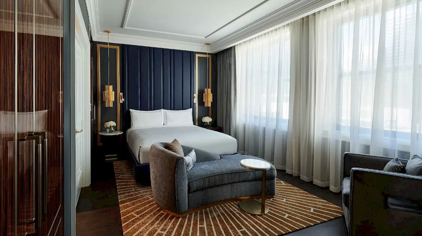 Elegant bedroom at The LaSalle Chicago, Autograph Collection hotel in Chicago