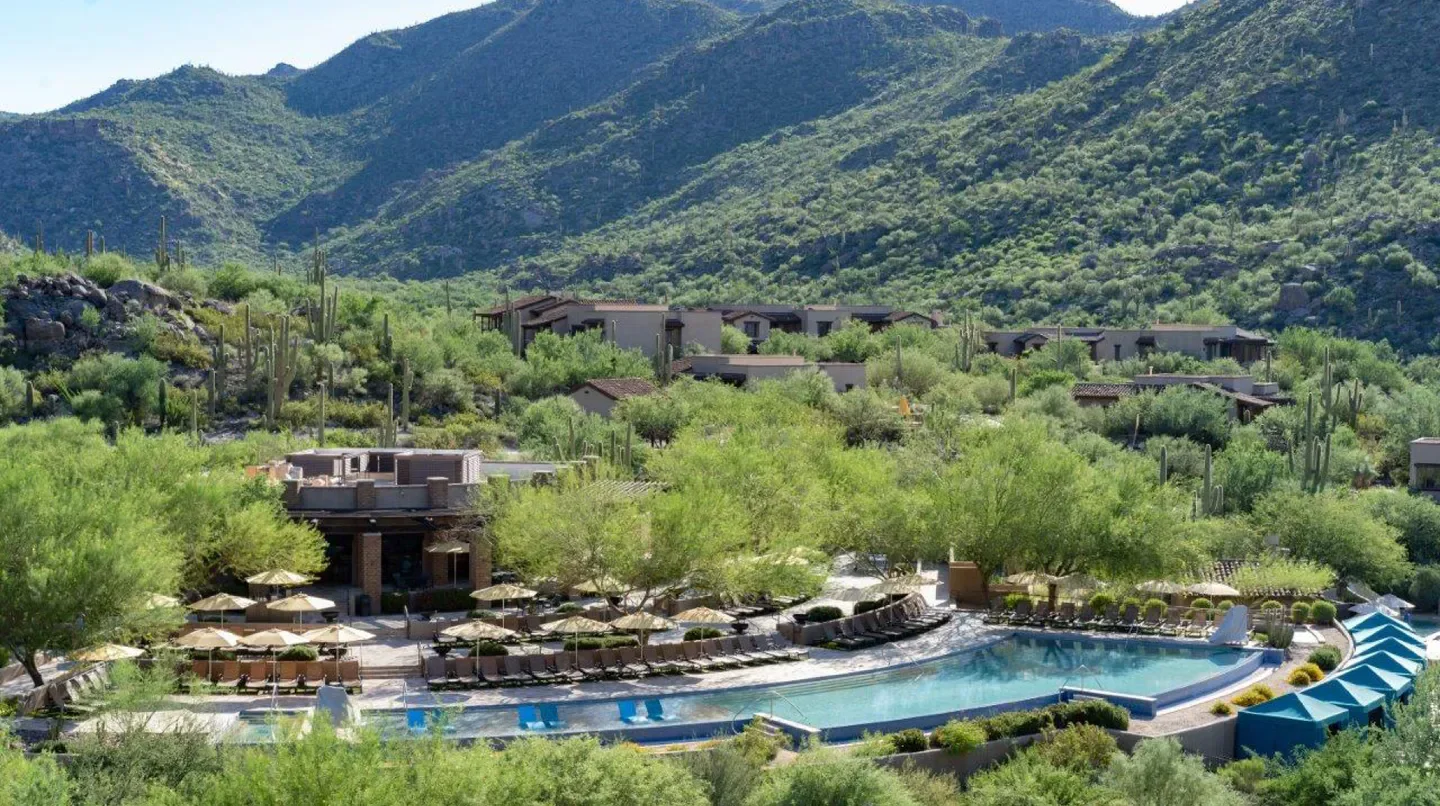 Pool and mountain views at The Ritz-Carlton, Dove Mountain in Tucson, Arizona.