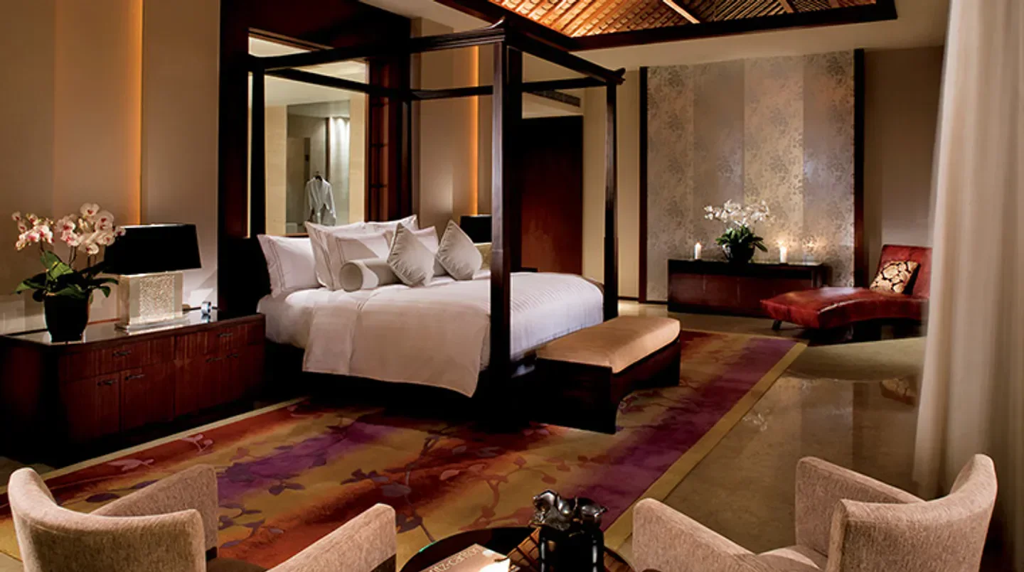 Luxury bedroom at The Ritz-Carlton Sanya, Yalong Bay, Sanya, with elegant decor and design.