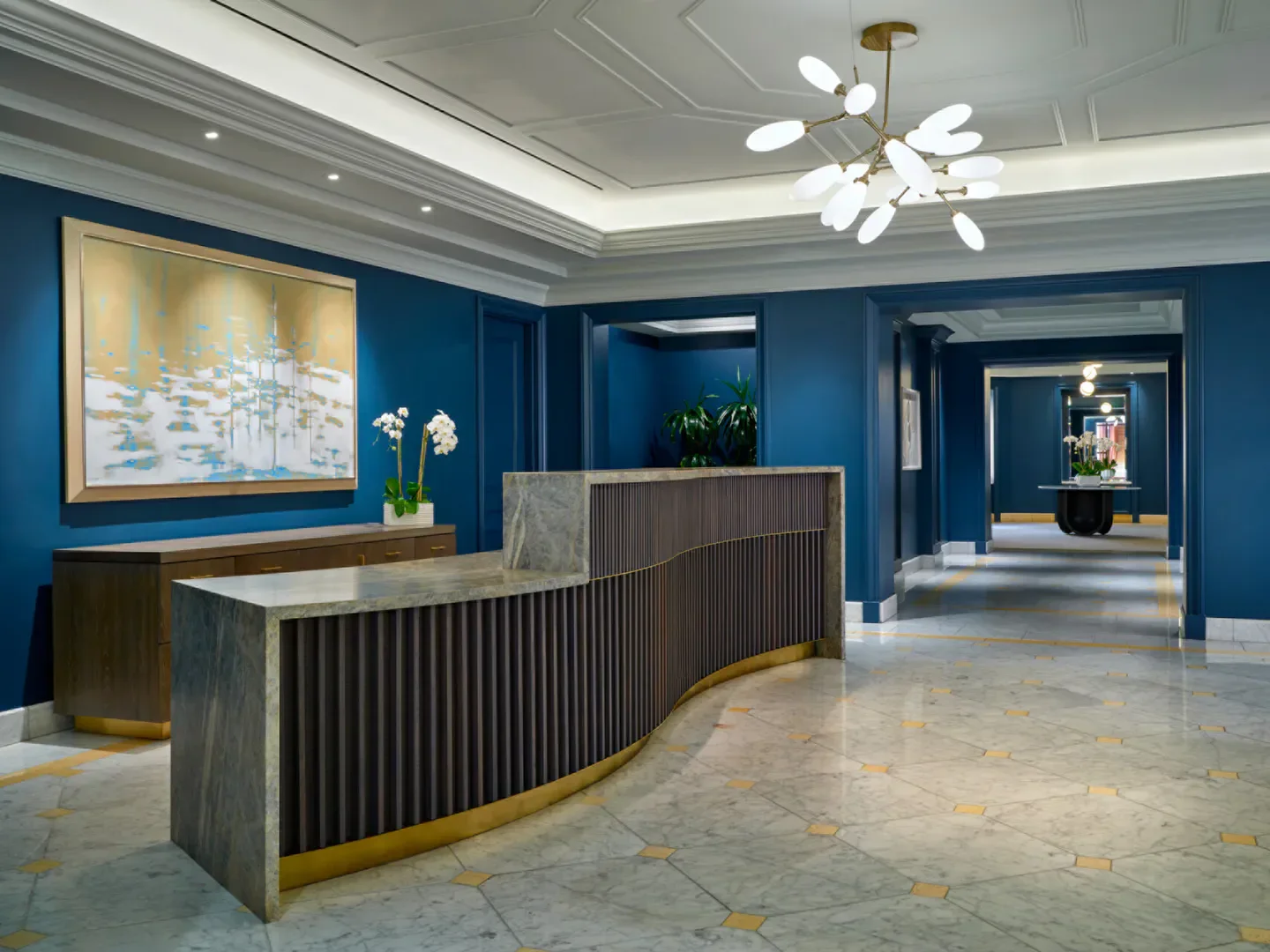 Reception area at The Spa at Four Seasons Hotel Westlake Village, Orange County spa.