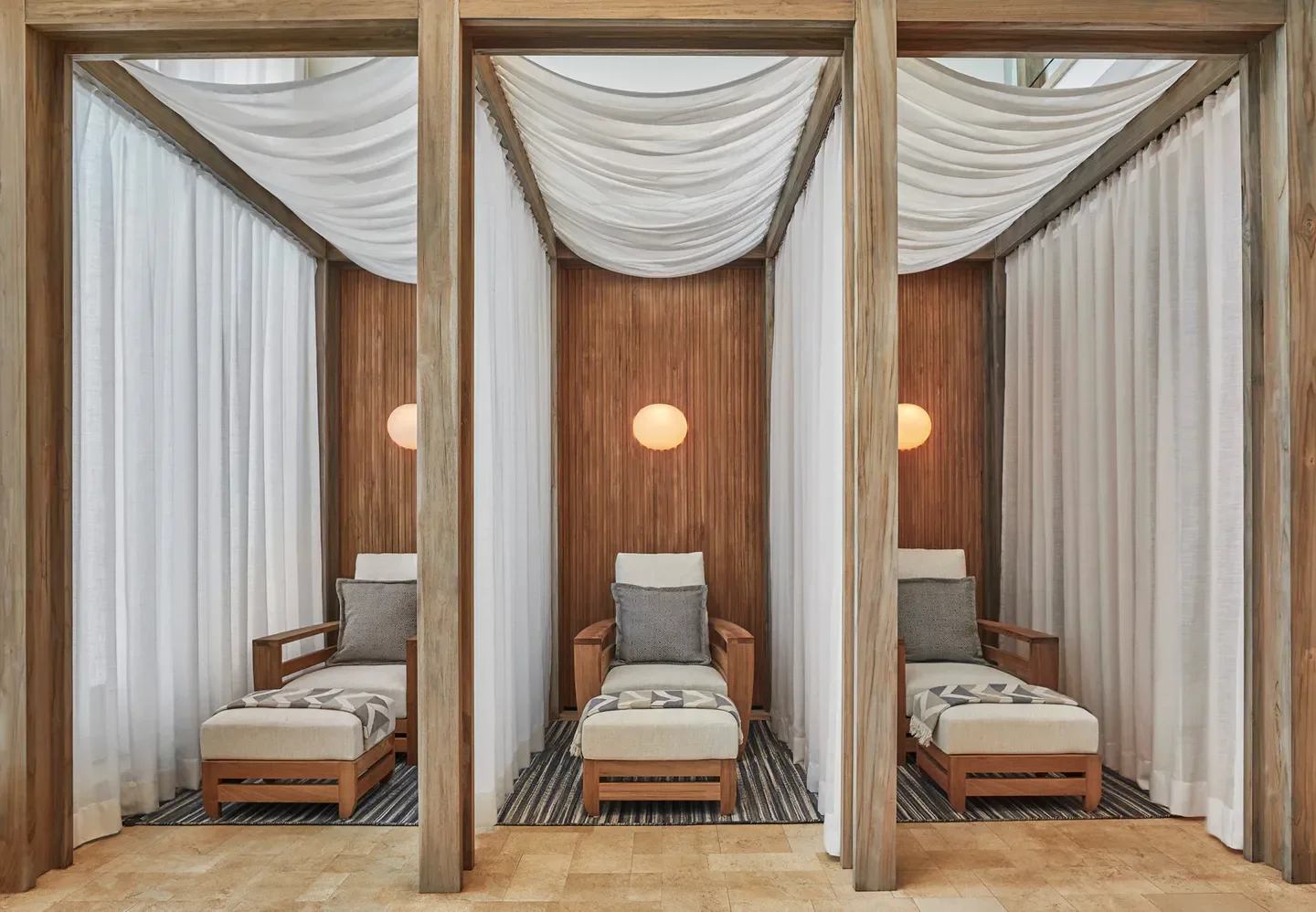 Relaxing spa treatment room at The Spa at Four Seasons Resort Costa Rica, San José del Cabo.