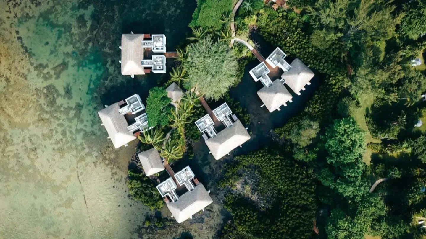 Aerial view of The Spa at Four Seasons Resort Mauritius at Anahita in Mauritius