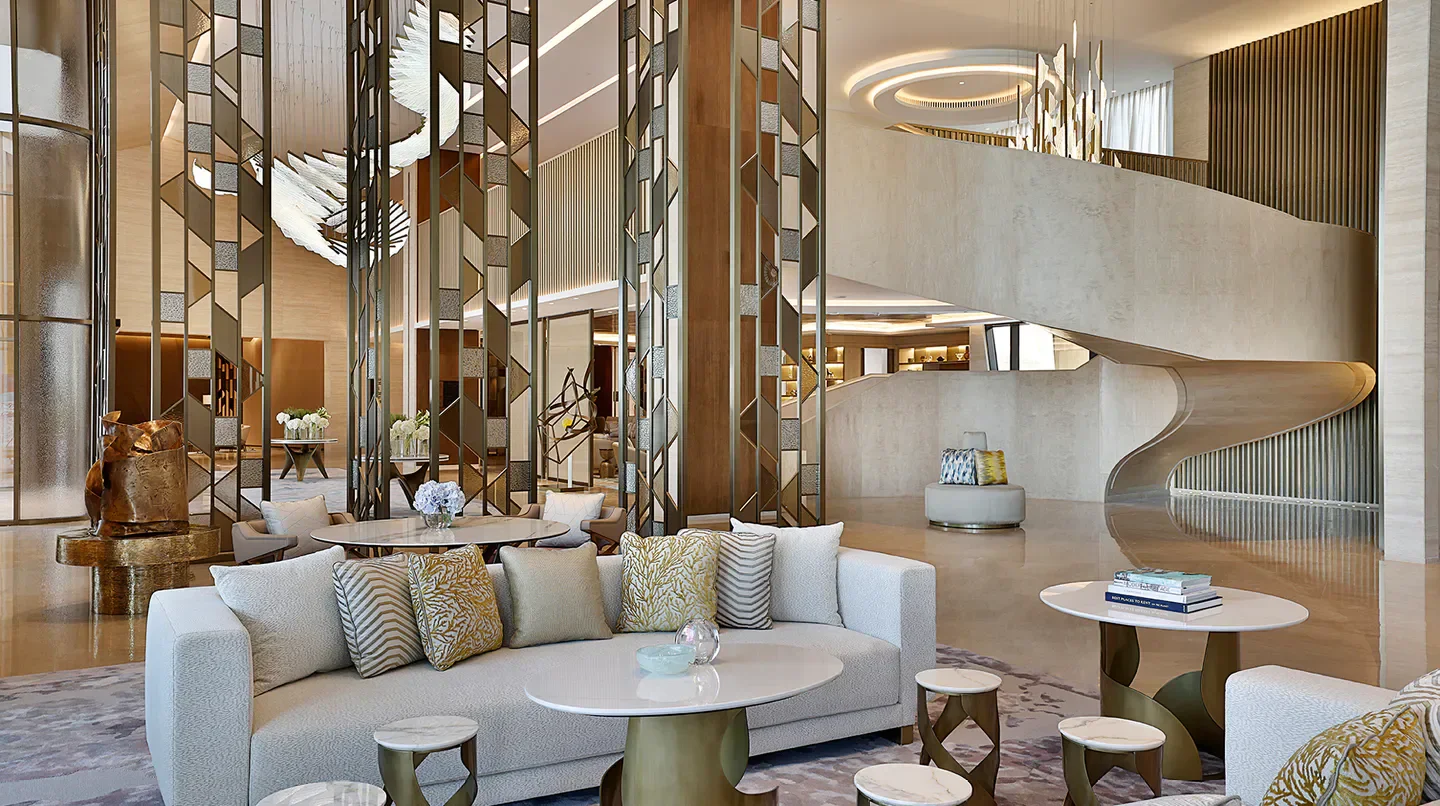 Elegant lobby interior at The St. Regis Riyadh, showcasing luxury in the city of Riyadh.