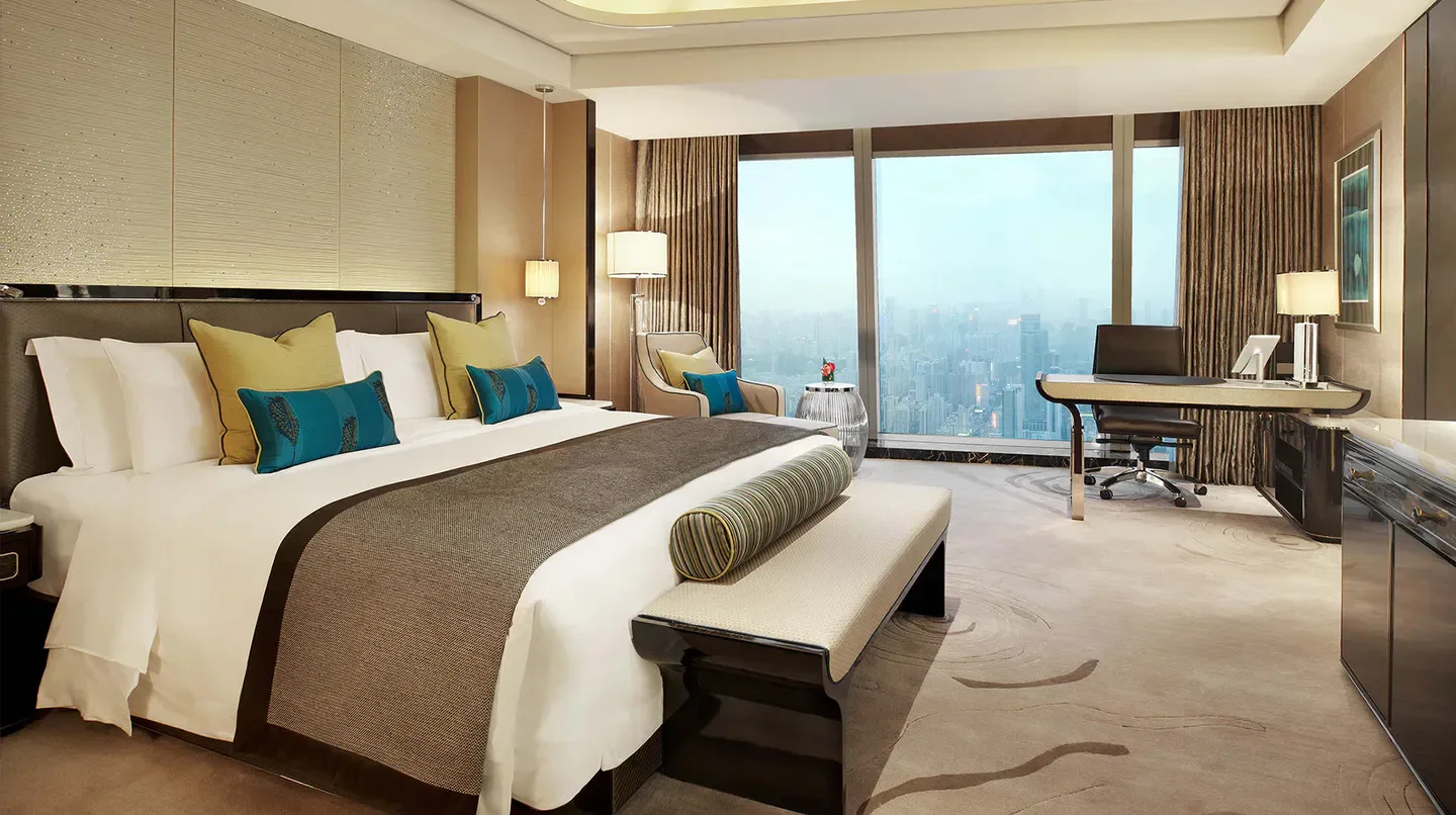 Luxury hotel suite at The St. Regis Shenzhen with city view in Shenzhen.