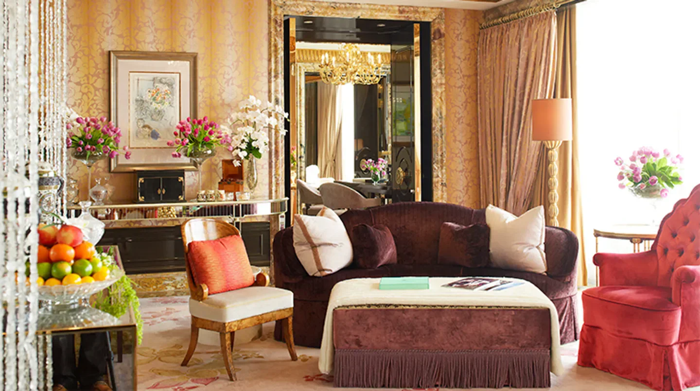 Elegant living room interior at The St. Regis Singapore, showcasing luxurious design in Singapore.