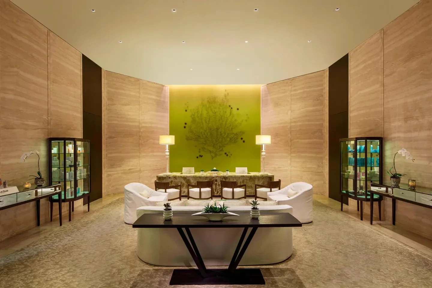 Reception area at The St. Regis Spa at Bal Harbour in Miami, Florida.