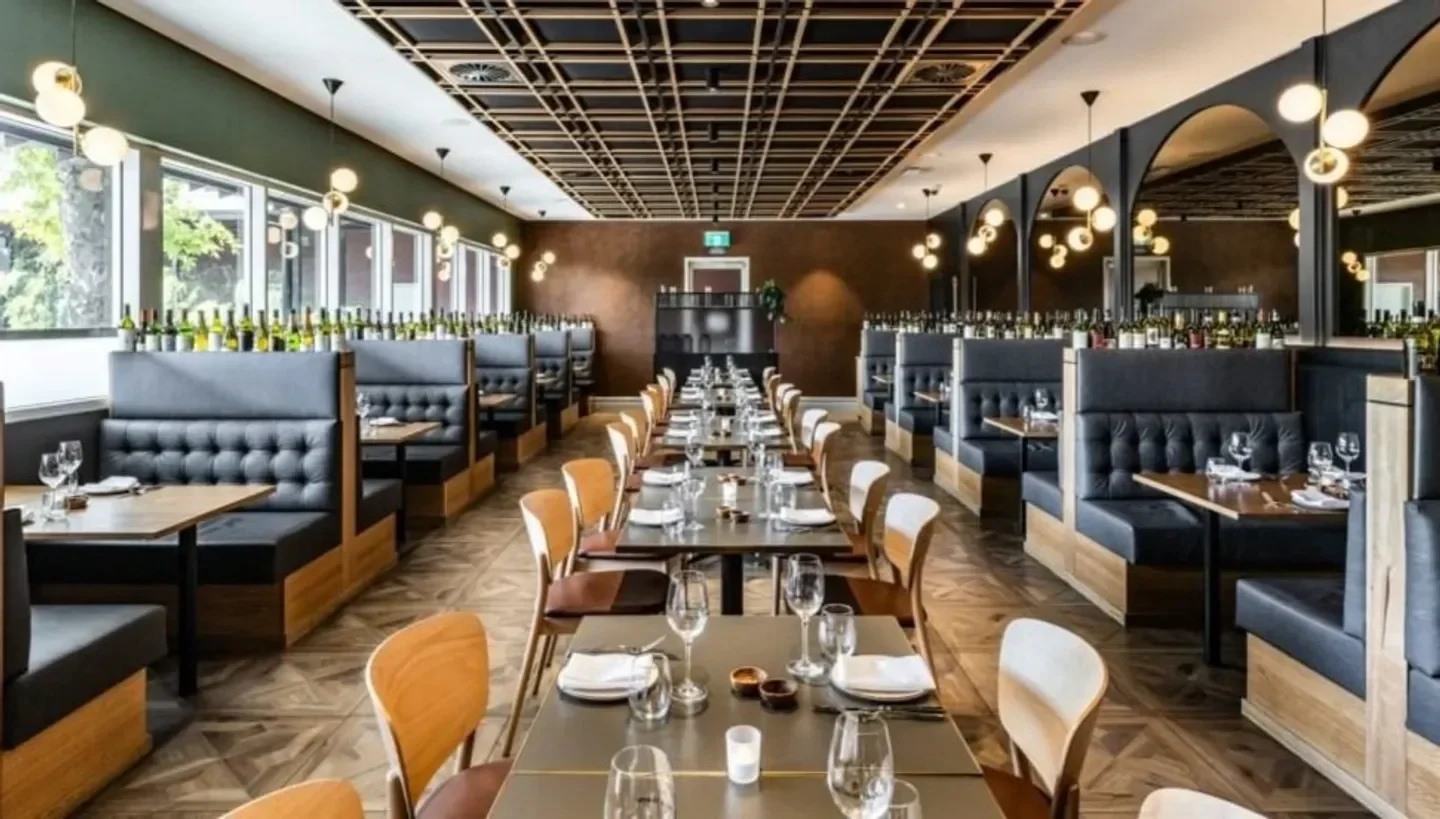 Interior of The Steakhouse by Melaleuka Farm in Perth, stylish restaurant setting