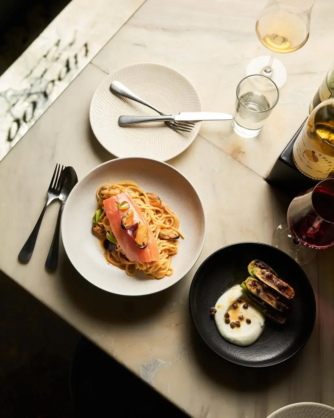 Delicious seafood pasta at Tipo 00 restaurant in Melbourne, with fine dining presentation