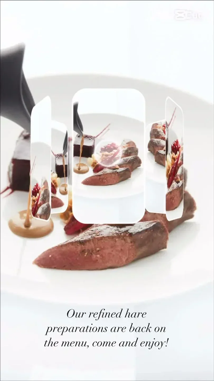 Refined hare preparation at Vrijmoed restaurant in Ghent, beautifully plated and ready to enjoy.
