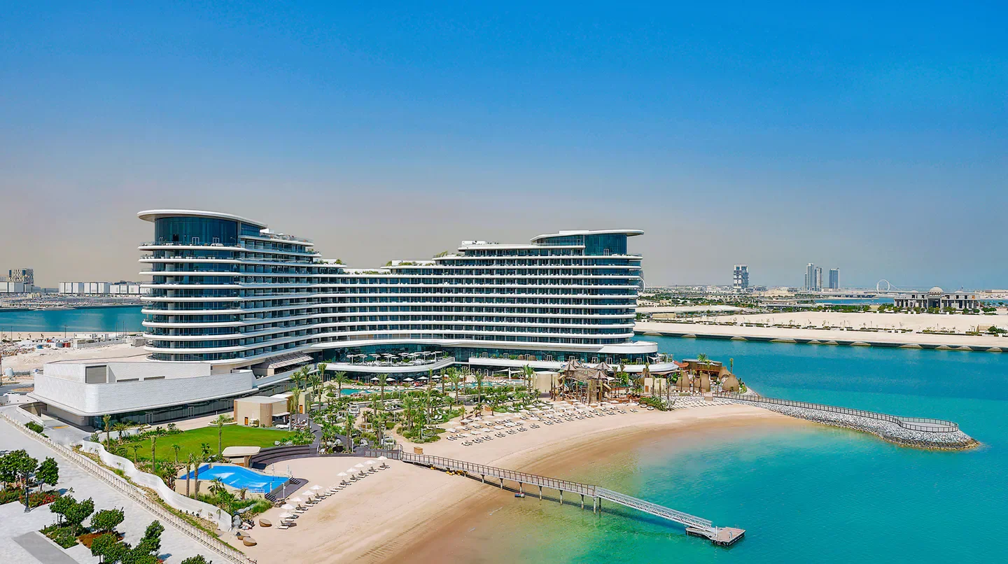 Exterior view of Waldorf Astoria Lusail Doha hotel in Doha with beach and ocean views