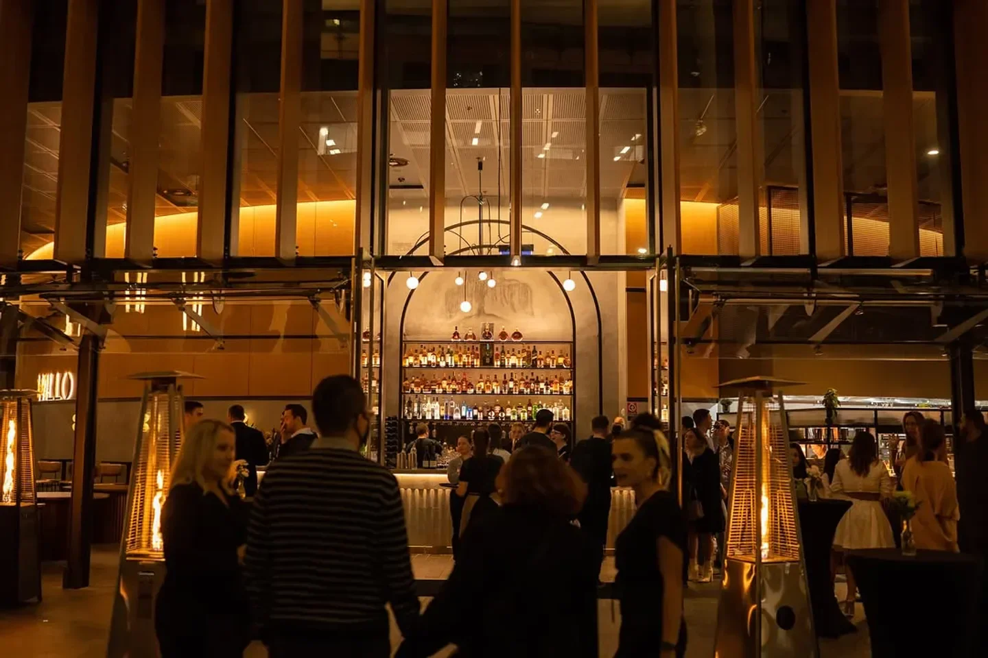 Busy bar at Willo Parramatta, a popular Sydney restaurant with warm lighting and a lively atmosphere.